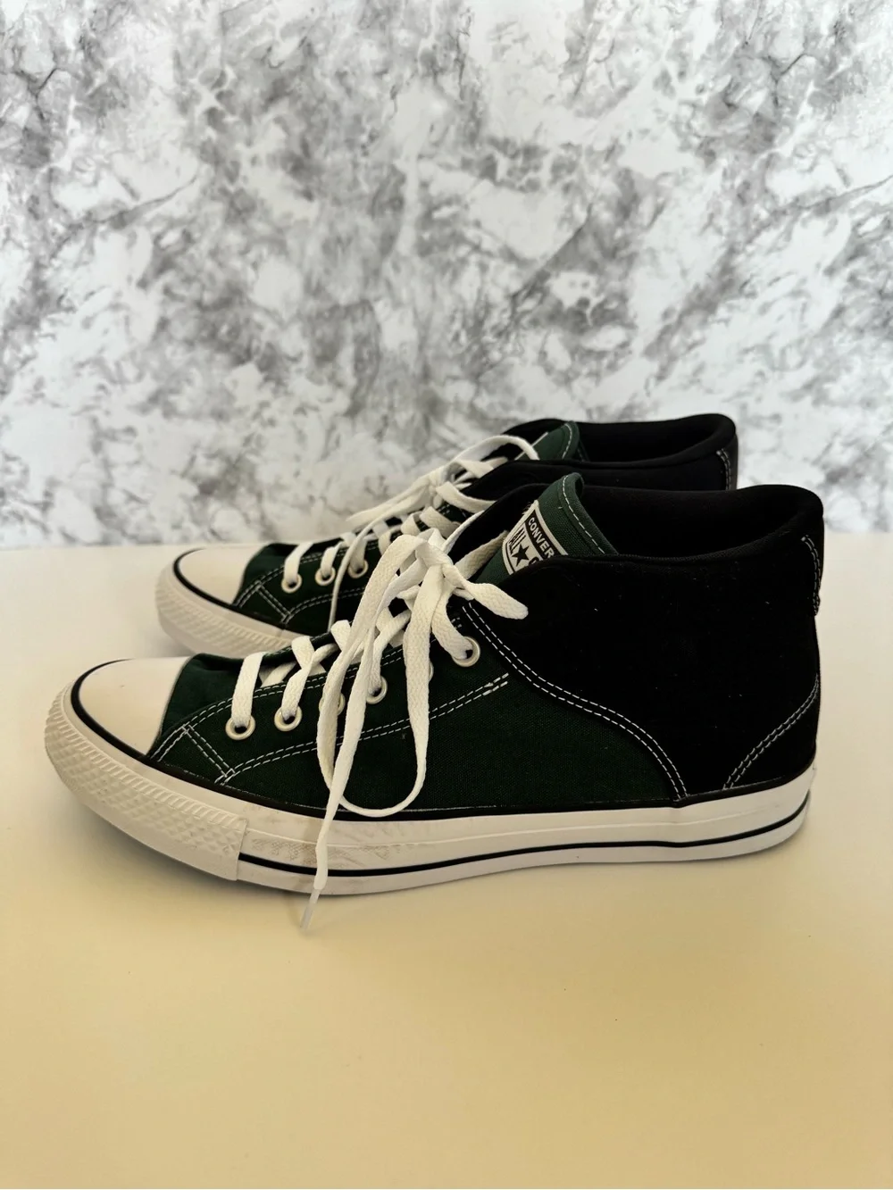 Converse High Top Sneakers - Green, Black & White - Picture 3 of 12